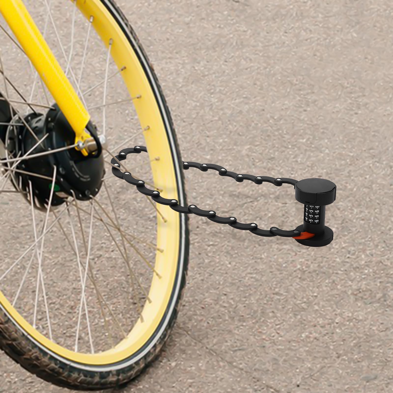 Lucchetto pieghevole per bicicletta con combinazione e chiave – Serratura universale per biciclette garage – Robusto e sicuro (nero)