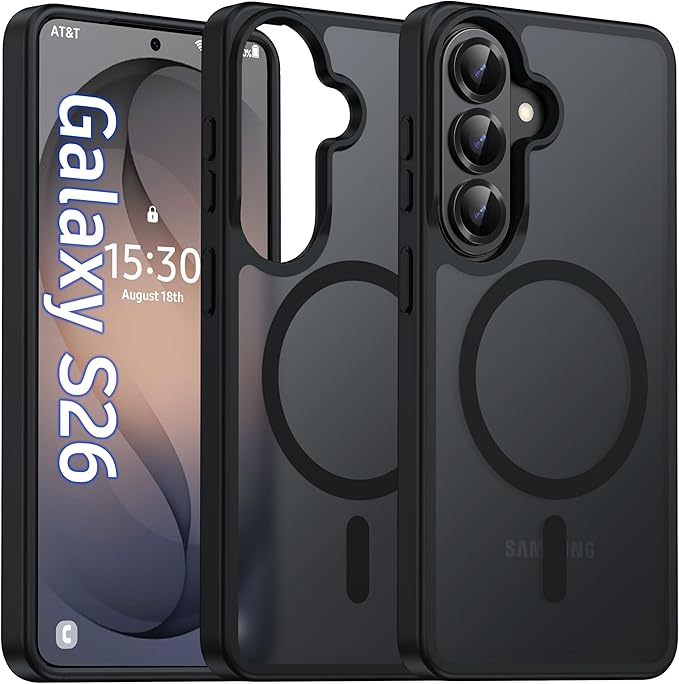 Samsung's More Powerful and Intelligent Galaxy S26 Series Unveiled 11 71kIJbjYdML. AC SX679 Oterkin Magnetic for Samsung Galaxy S26 Case Matte, S26 Phone Case Compatible with MagSafe Frosted Translucent Shockproof Anti-Scratch Slim Fit Case Military Grade Protection (Black)