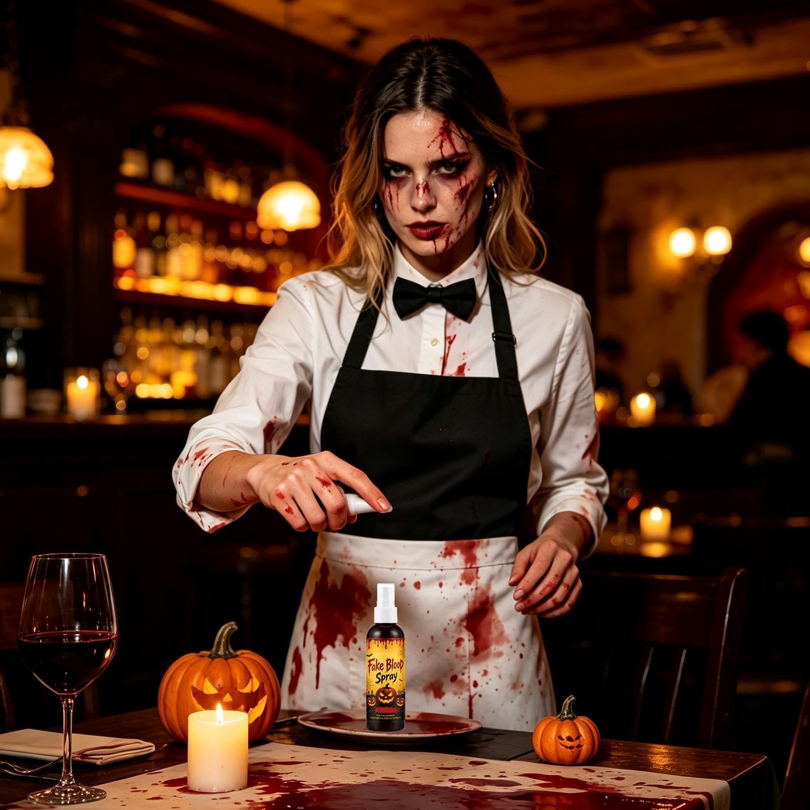 Halloween sztuczna w sprayu, efekt kroplowania, zmywalny makijaż | Ubranie na Halloween i twarz z kapiącą krwią na prezenty imprezowe, dom duchów, święta, kostiumy i