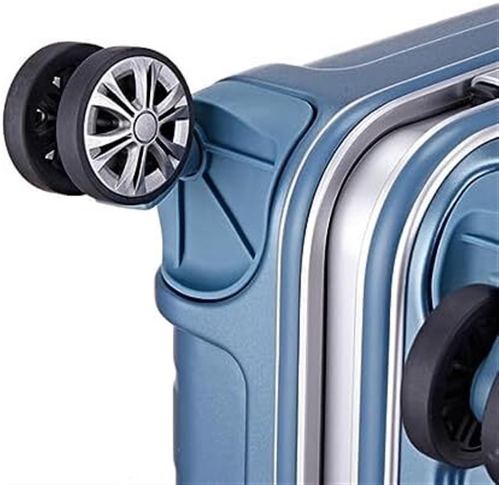 Valigia Valigie per Bagagli Trolley in Lega di Alluminio A Strisce Spesse Valigia Portatile Durevole Valige Bagaglio Mano(A,20inch)