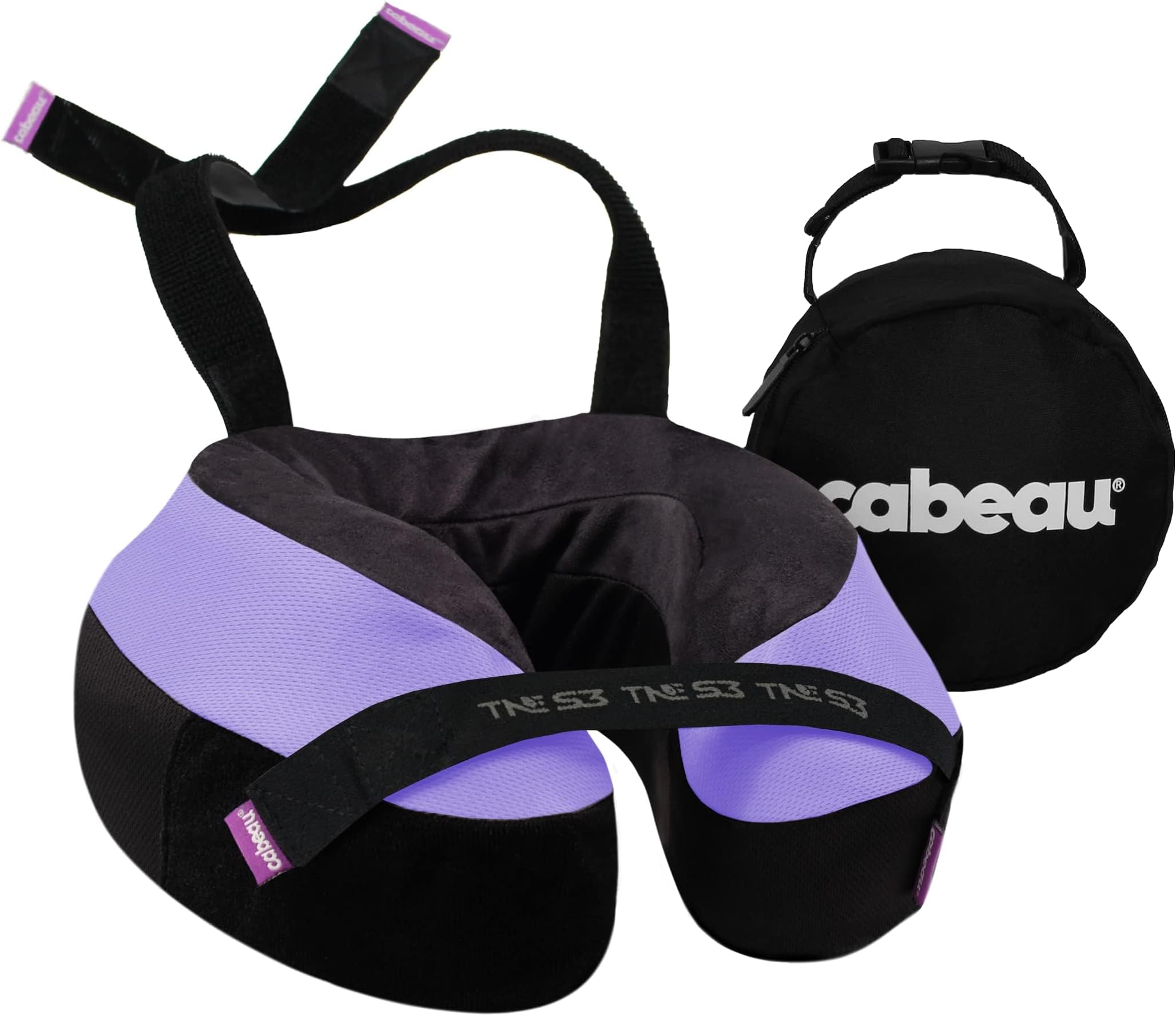 Cabeau Evolution TNE S3 Travel Pillow - Neck Pillow for Traveling - Memory Foam Airplane Pillow - Neck Pillow with Attachment Straps - Support for Travel, Home, Office, and Gaming (Paris)