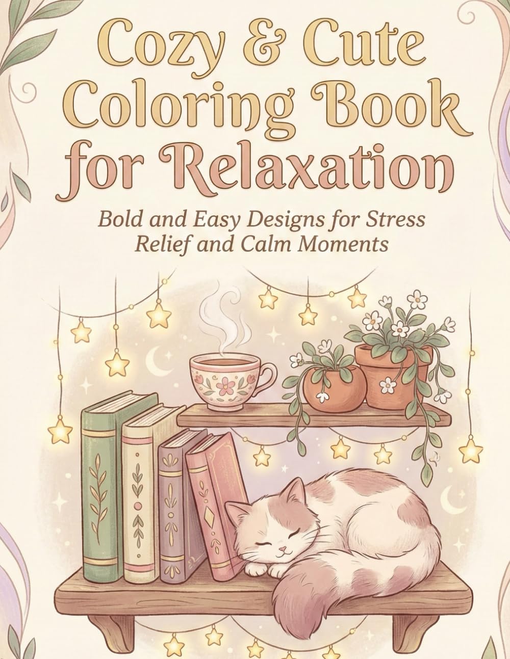 Cozy & Cute Coloring Book for Relaxation: Bold and Easy Designs for Stress Relief and Relaxation
