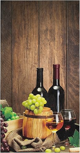 Miniatura 8 de Juego de toallas de cocina de vino tinto para botellas de vino, toalla de platos con barril de fruta de uva, paños de cocina de madera, 1 paquete,