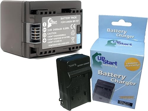 Repuesto para batería y cargador Canon VIXIA HF R500 compatible con baterías y cargadores de videocámara digital Canon BP-727 BP-718 (iones de litio