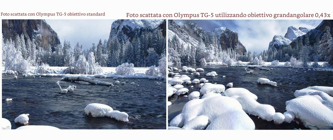 Obiettivo grandangolare per Olympus TG 7, 6, 5, 4, 3, 2, 1 (adattatore incluso)