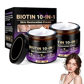 2pcs Biotin 10-in-1 Skin Restoration Cream,2026 New Professional,Effectively smoothes skin and deeply moisturizes Natural Collagen Lifting Serum for All Skin Types
