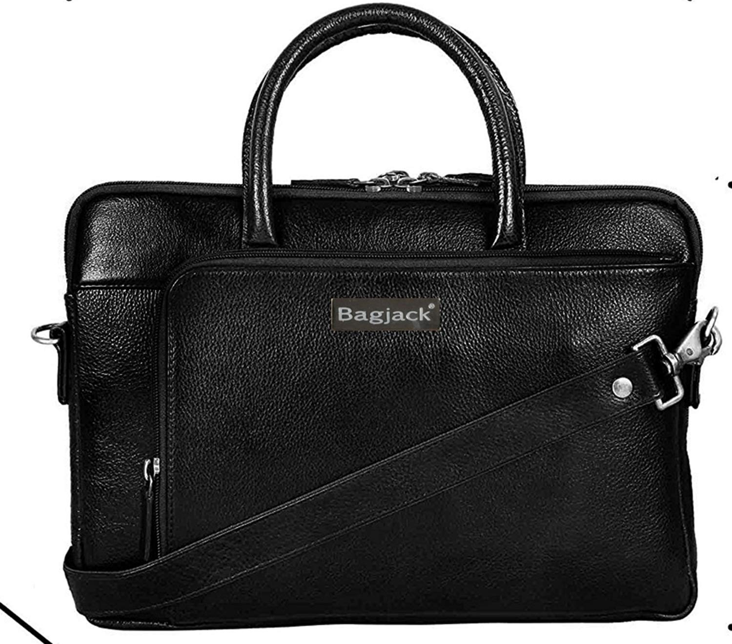 BAG JACK Centauri Genuine Leather Laptop Briefcase Men/Women Handmade Messenger Adjustable Shoulder Business Office Travel Compatible MacBook Air/Pro Upto 17 Inch Bags