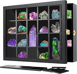 Amazon.com - Adjustable Rock Display Case, Wall Mounted Crystal ...