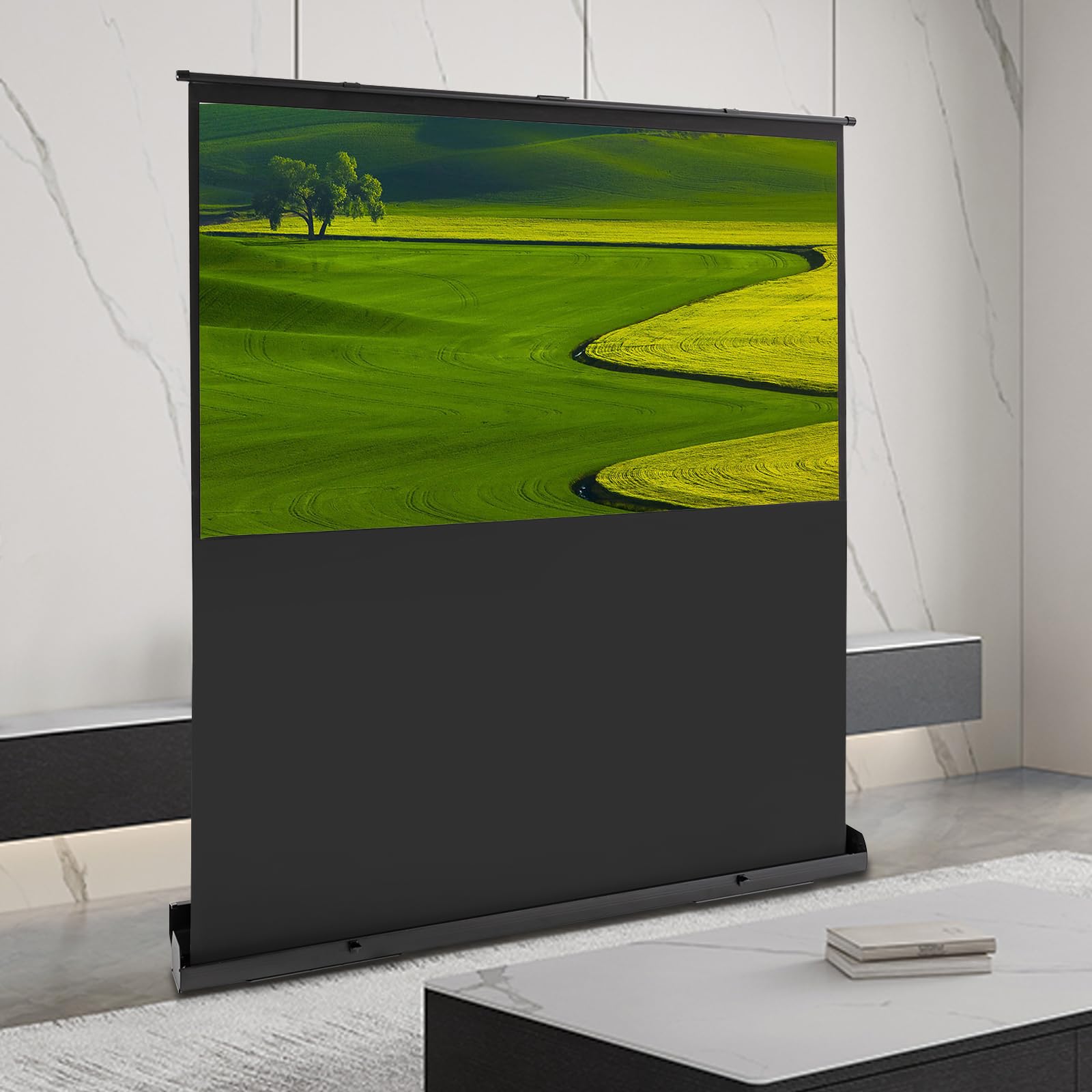 Schermo Di Proiezione 80 Pollici Schermo Videoproiettore 16:9 Proiettore Schermo Regolabile in Altezza Tela Proiettore Portatile Schermo Proiezione Arrotolabile,per La Casa, Cinema, Sala Riunioni