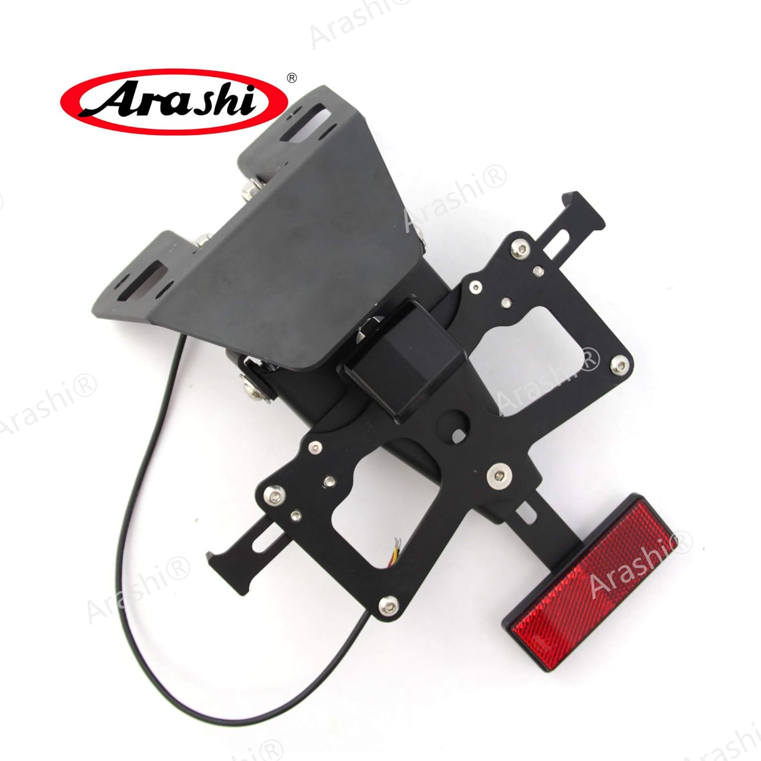 Arashi License Plate Frames Support Holder for Yamaha YZF R3 R25 2014-2016, Motorcycle Accessories Parts Include LED Running Light Black