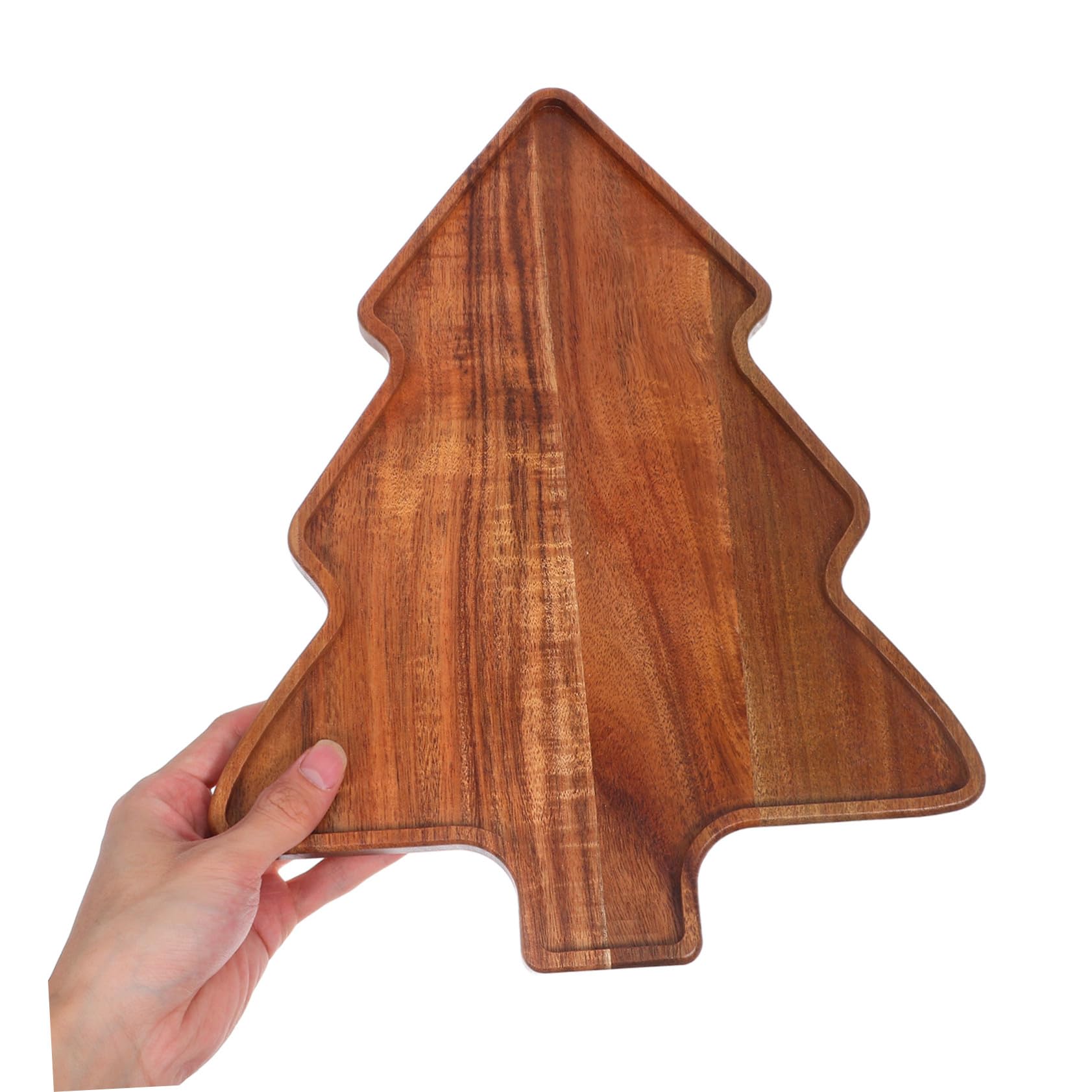 ERINGOGO Bandeja Decorativa de Madera de Acacia Forma de Árbol de Navidad Plato para Aperitivos y Postres para Fiestas Navideñas y Reuniones Familiares