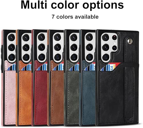 Miniatura 7 de Funda de cuero para teléfono Samsung S23 Plus S22 Ultra S21 FE S20 NOTE20 A52 A22 A32 A53 A73 Cubierta trasera, rojo, para Samsung S20Ultra