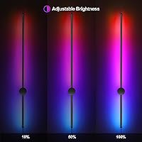 Vista 5 de Juego de dos apliques de pared LED RGB con control remoto, 15 modos de color, atenuación, bricolaje rotación de 180°, apliques de pared negros