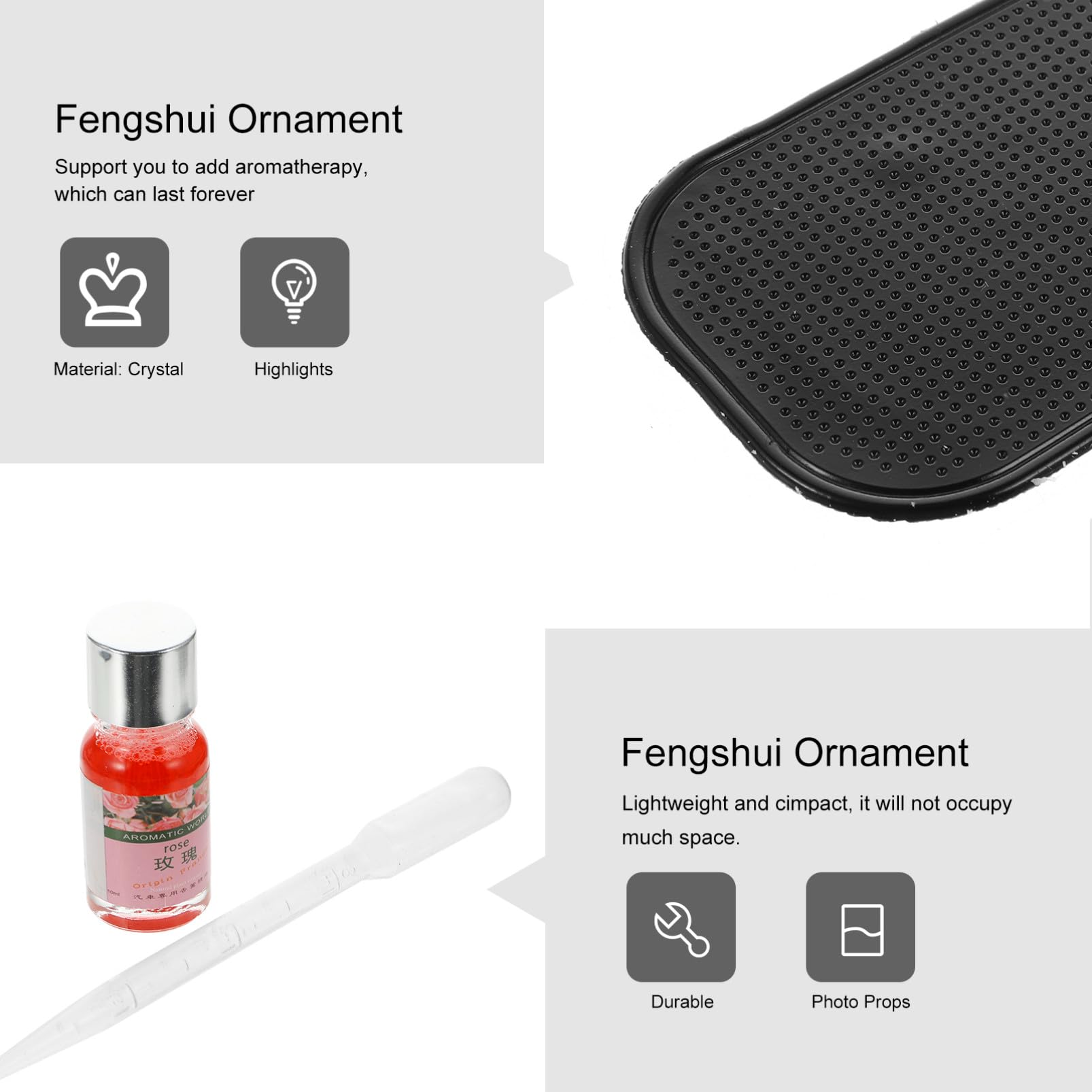ibasenice Ambientador para Coche Adorno de Loto de Cristal Giratorio y Energía Solar, Difusor de Aromaterapia Elegante y Decoración Interior Creativa Varios estilos