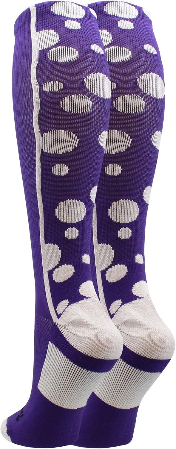 MadSportsStuff Polka Dots Athletic Socks Softball Soccer Volleyball