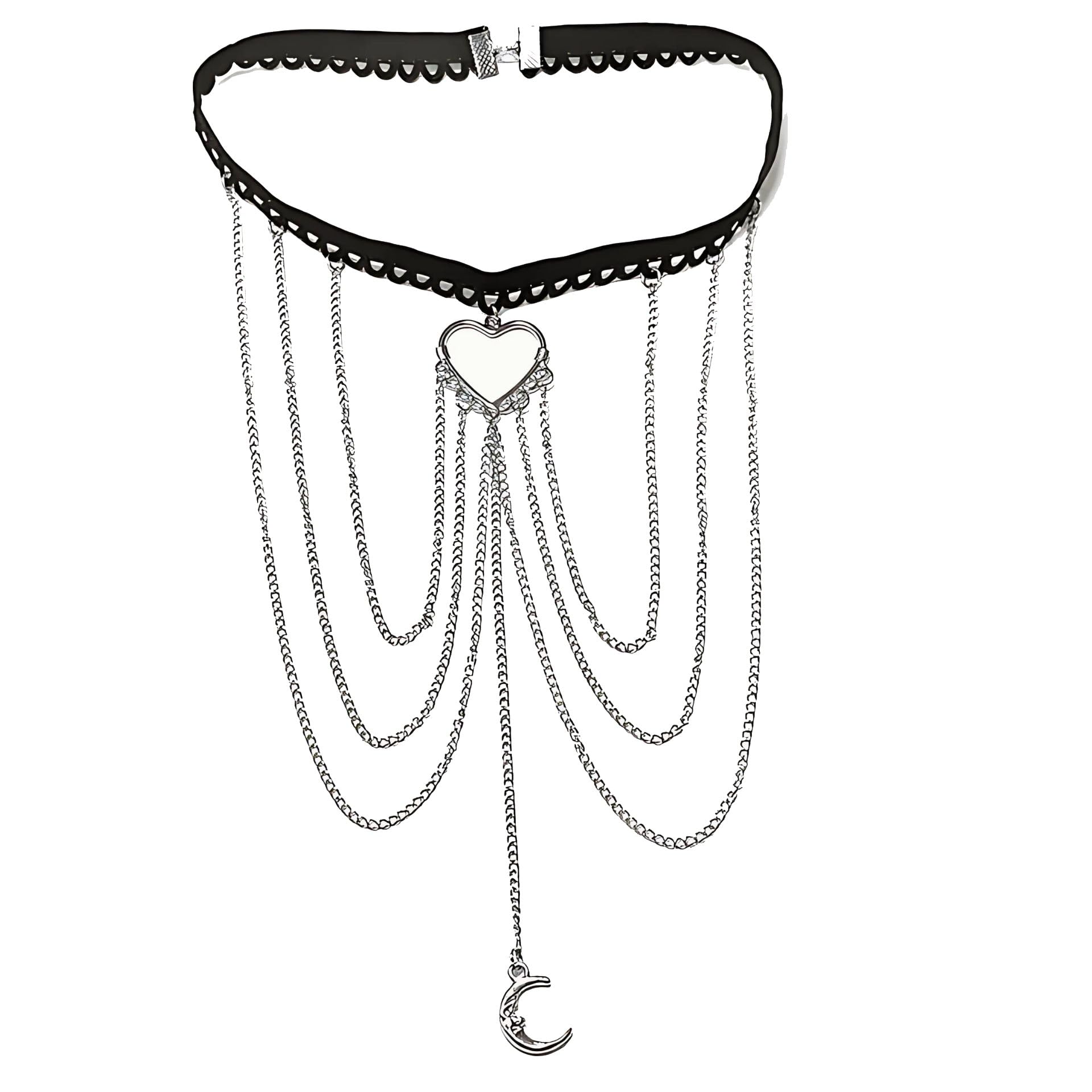 via mazzini Silver Plated Heart In The Moonlight Metal Thigh Chain Can Be Used With Shorts/Skirts for Women and Girls (TC0699) 1 Pc-picture-22