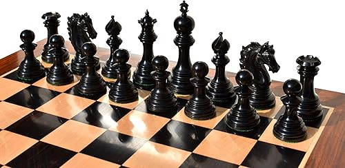 Miniatura 3 de The Chess Empire - Juego de piezas de ajedrez Staunton de madera de lujo de la serie de San Petersburgo Boj y Ébano 4.4" King Heavy Weighted Piezas