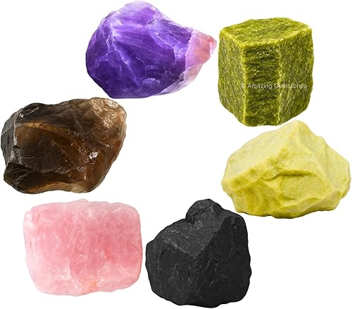 Miniatura 16 de Amazing Gemstone Cristales para el período agradable del ciclo menstrual menstrual, juego de 6 piedras de sangre, cuarzo rosa, piedra lunar