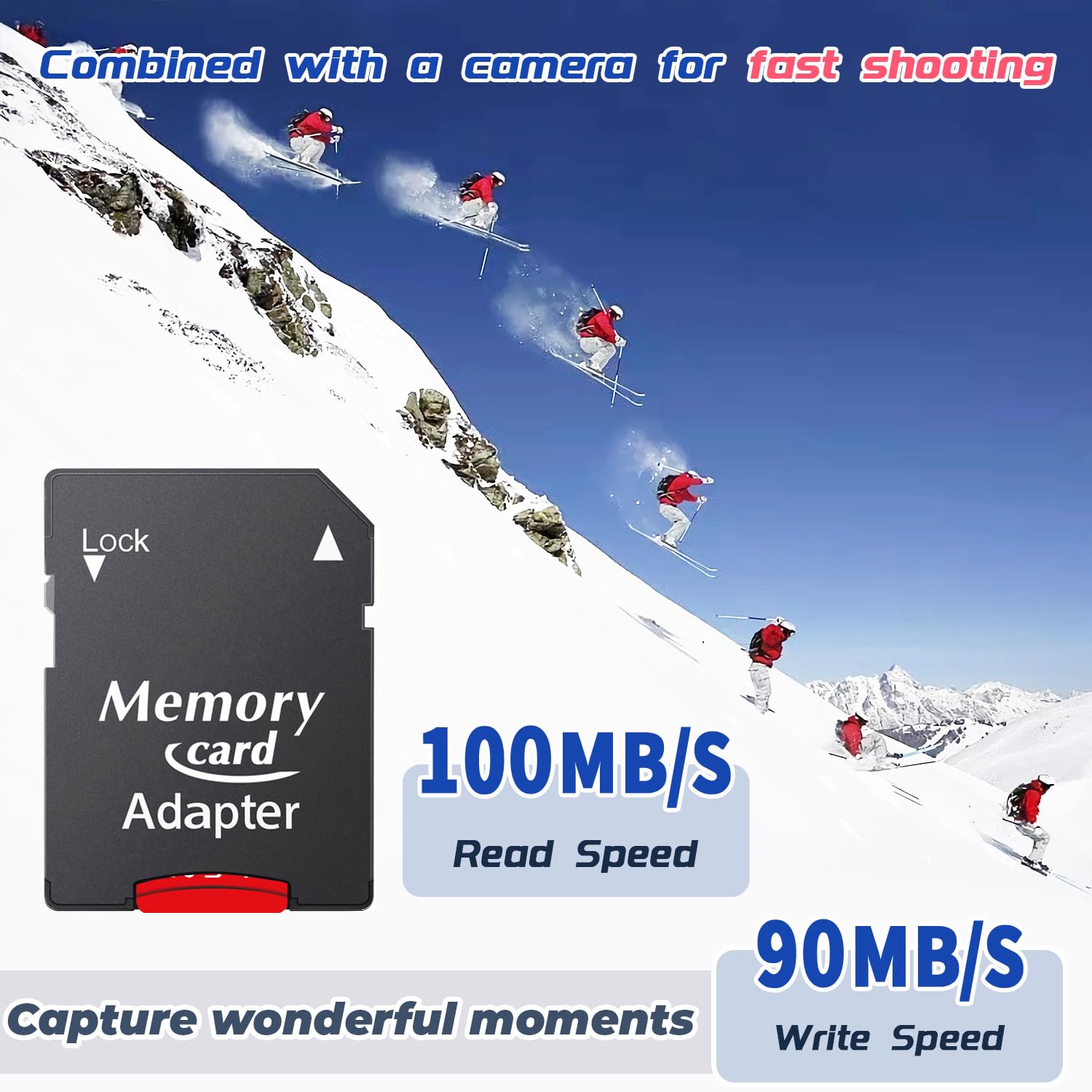 Carte Micro de 1024Go Jusqu’à 100 MB/S, Carte mémoire avec Carte vidéo TF Full HD A2 Class10 U3 V30 pour Smartphones, tablettes, Drones -ZF1024Go