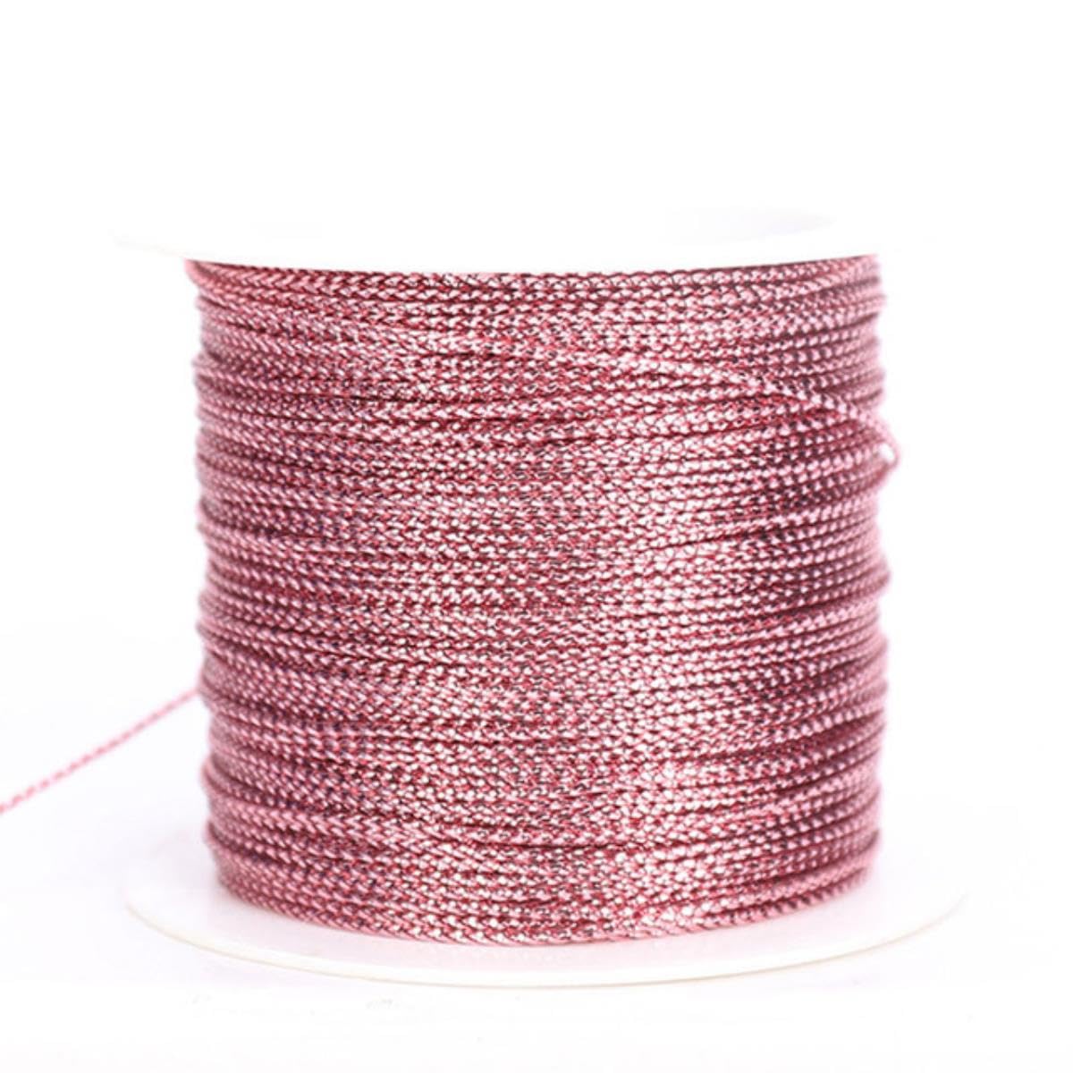 20m/roll 1mm Gold Silver Red Cords Metallic Rope Thread String Strap Gift Wrap Ribbon Cord Bracelet No-slip Hang Tag Twine-rose gold