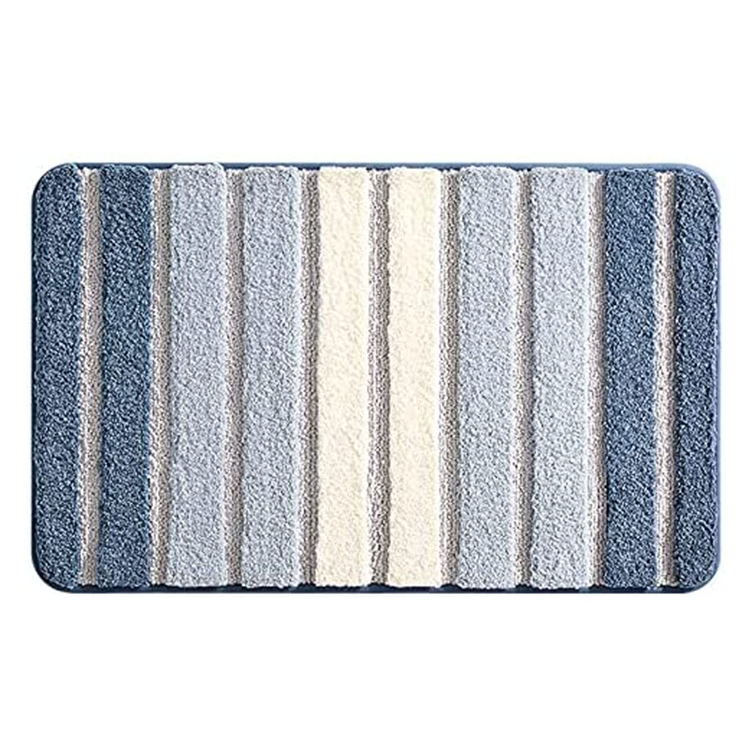ZLZNX Tappetini Bagno Semplici Tappetini Assorbenti Antiscivolo A Strisce Lavabili in Lavatrice Adatti per Casa Camere Letto Bagni Ingressi,03,40X60CM