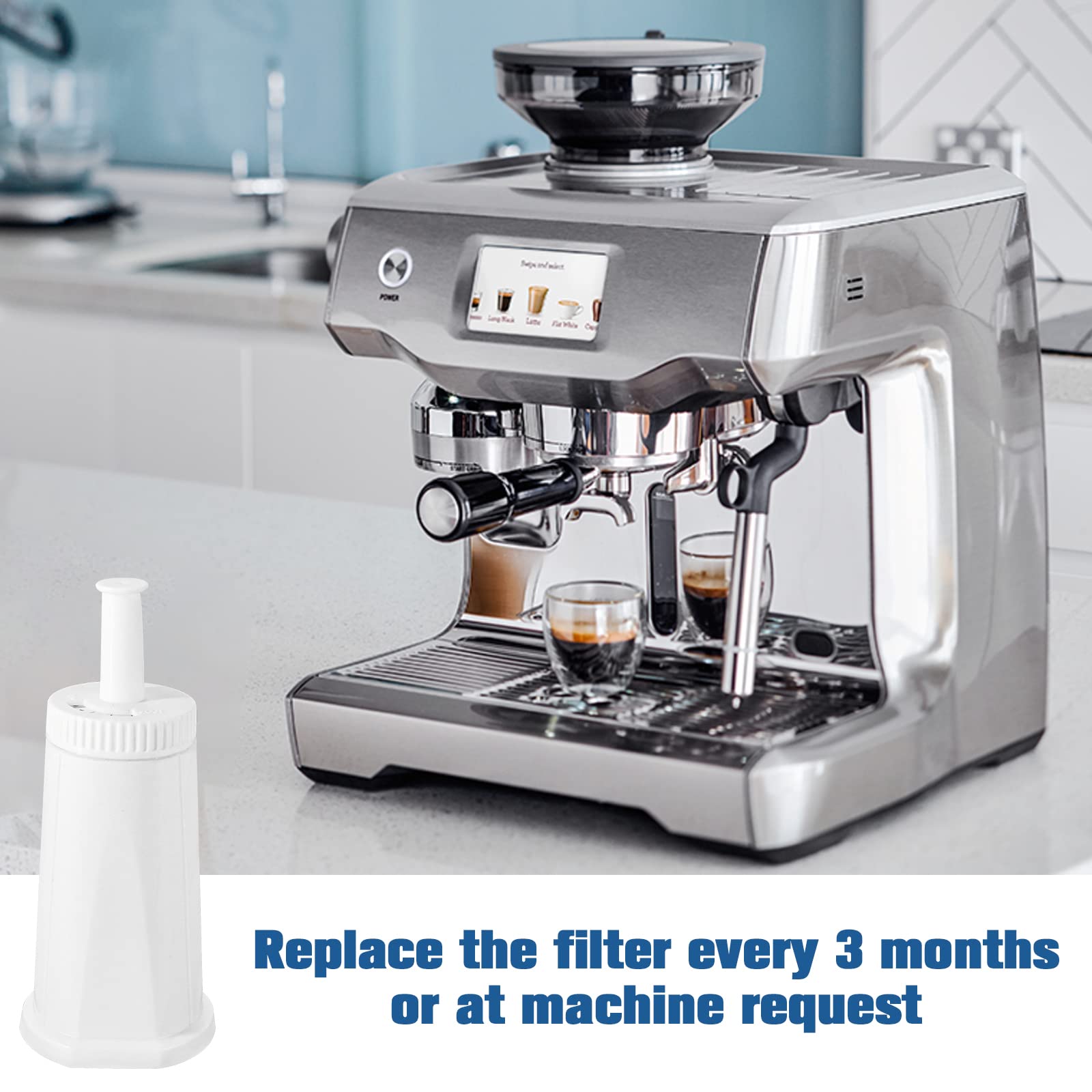 8-pak zamiennych filtrów do wody do ekspresu do kawy Breville Barista Touch Bes880, Barista Pro BES878, Oracle Touch BES990, Oracle BES980, podwójny bojler BES920 Bambino ClaroSwiss Sage
