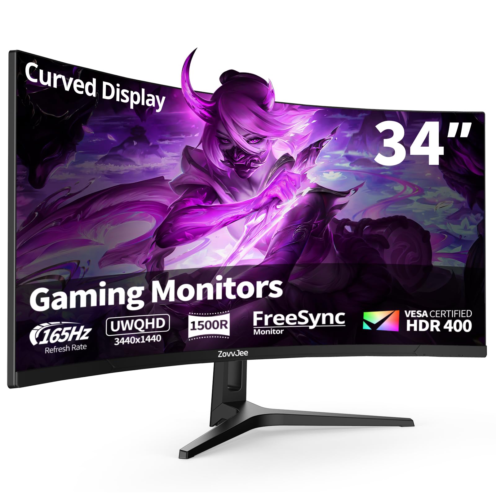 Moniteur de jeu incurvé de 34 pouces