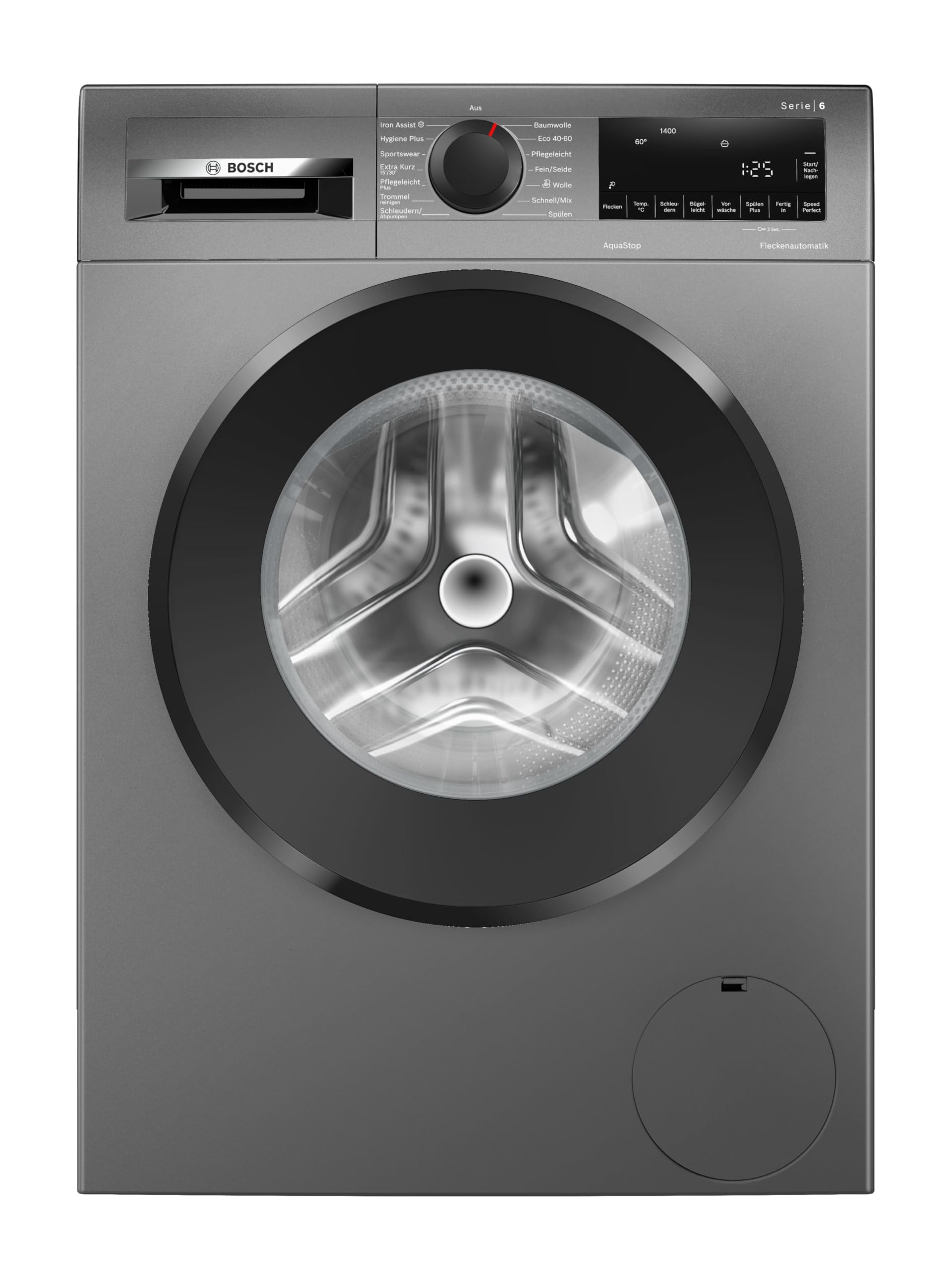 Bosch Serie 6 Waschmaschine 9 kg 1400 UpM Fleckenautomatik WGG244ZR10 | Knitterfalten-Reduzierung mit Iron Assist, Active Water Plus Beladungssensor, Speed Perfect Option, AquaStop Auslaufschutz
