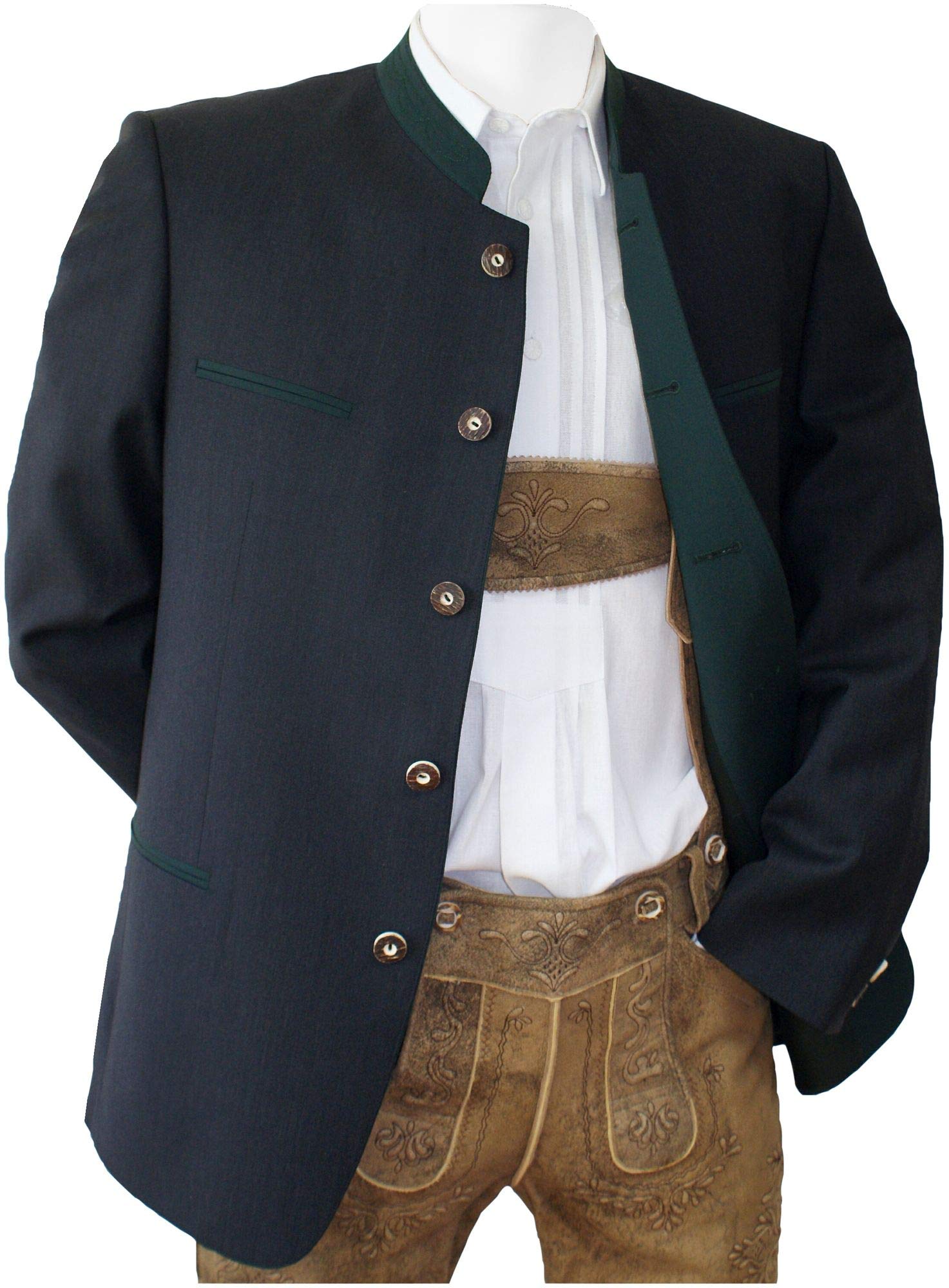 Trachtensakko Trachten Sakko Jacke Trachtenjacke anthrazit grau Salzburger Janker festlich Hochzeit Fest Diner Ball Trachtenjanker Reine Schurwolle