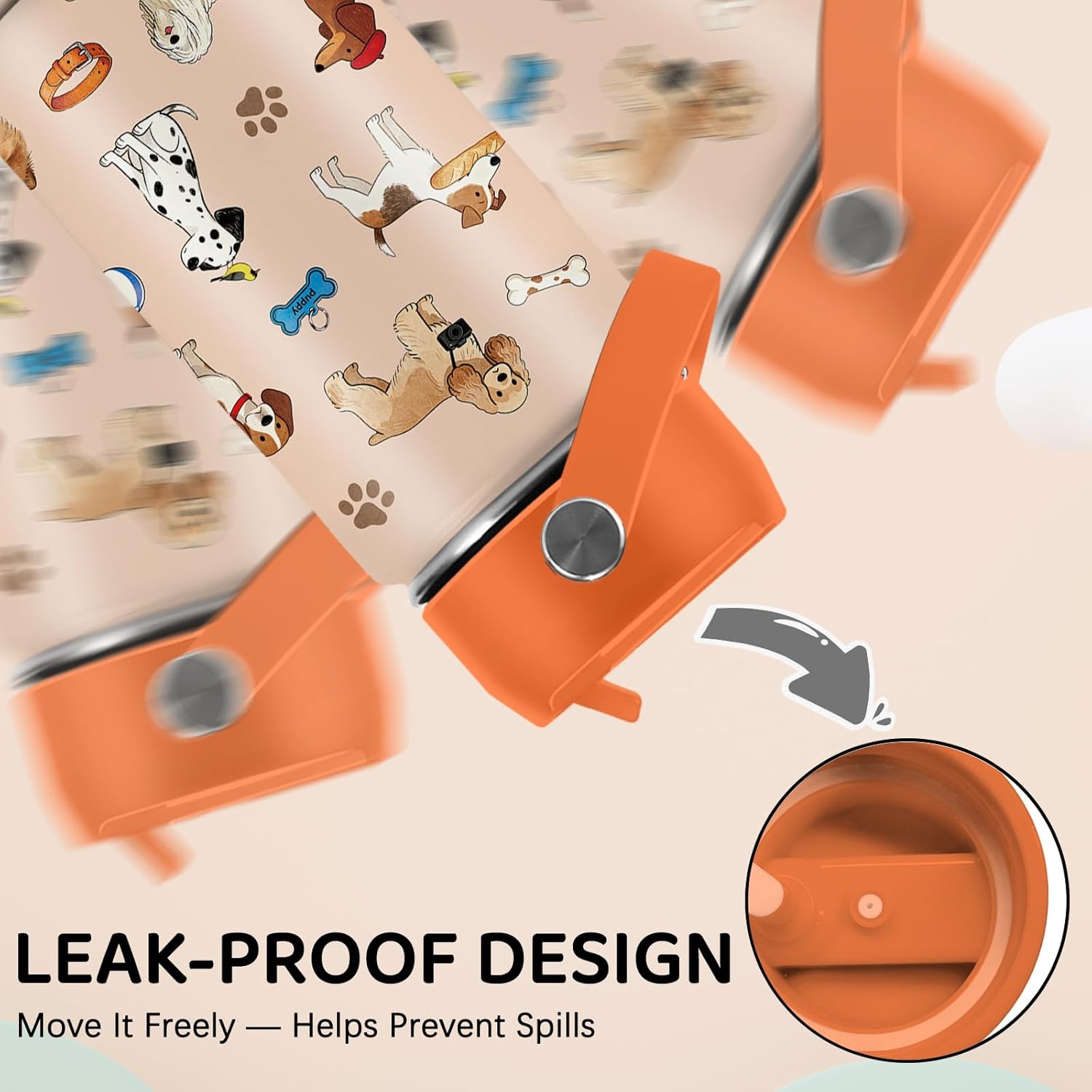 Dog Water Bottle for Son & Daughter, Stainless Steel Insulated Tumbler with Straw Lid and Handle, 12oz Reusable Leak-Proof Bottle for Sports - Image 5