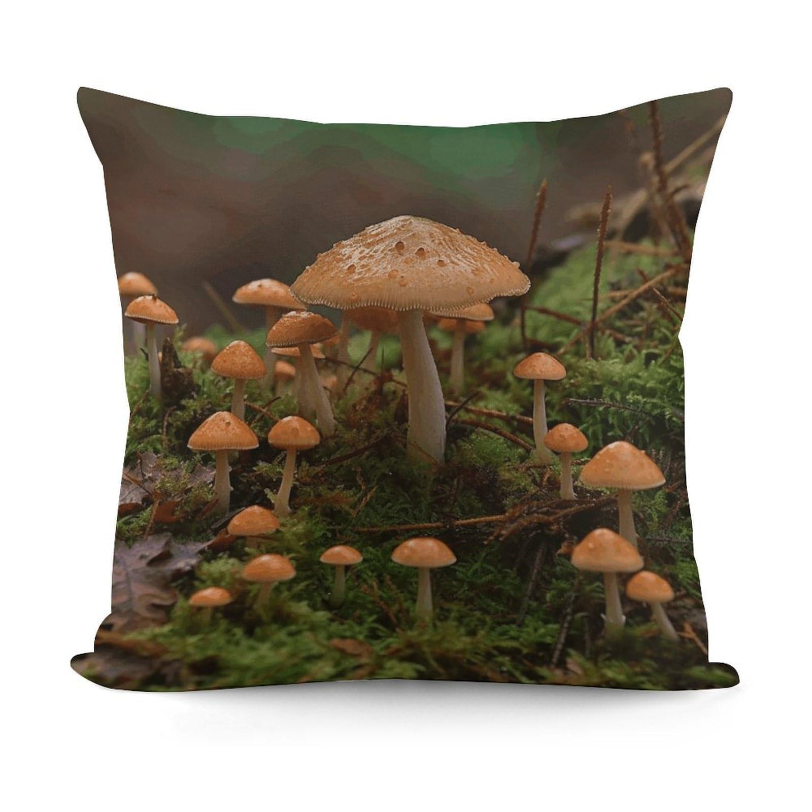 VstaDank Wild Mushroom Throw Pillow Cover Soft Square Cushion Cover Art Artwork Pillow Covers Mordern Couch Pillow Covers Decorative Cushion Case for Chair Couch Bedroom Living Room
