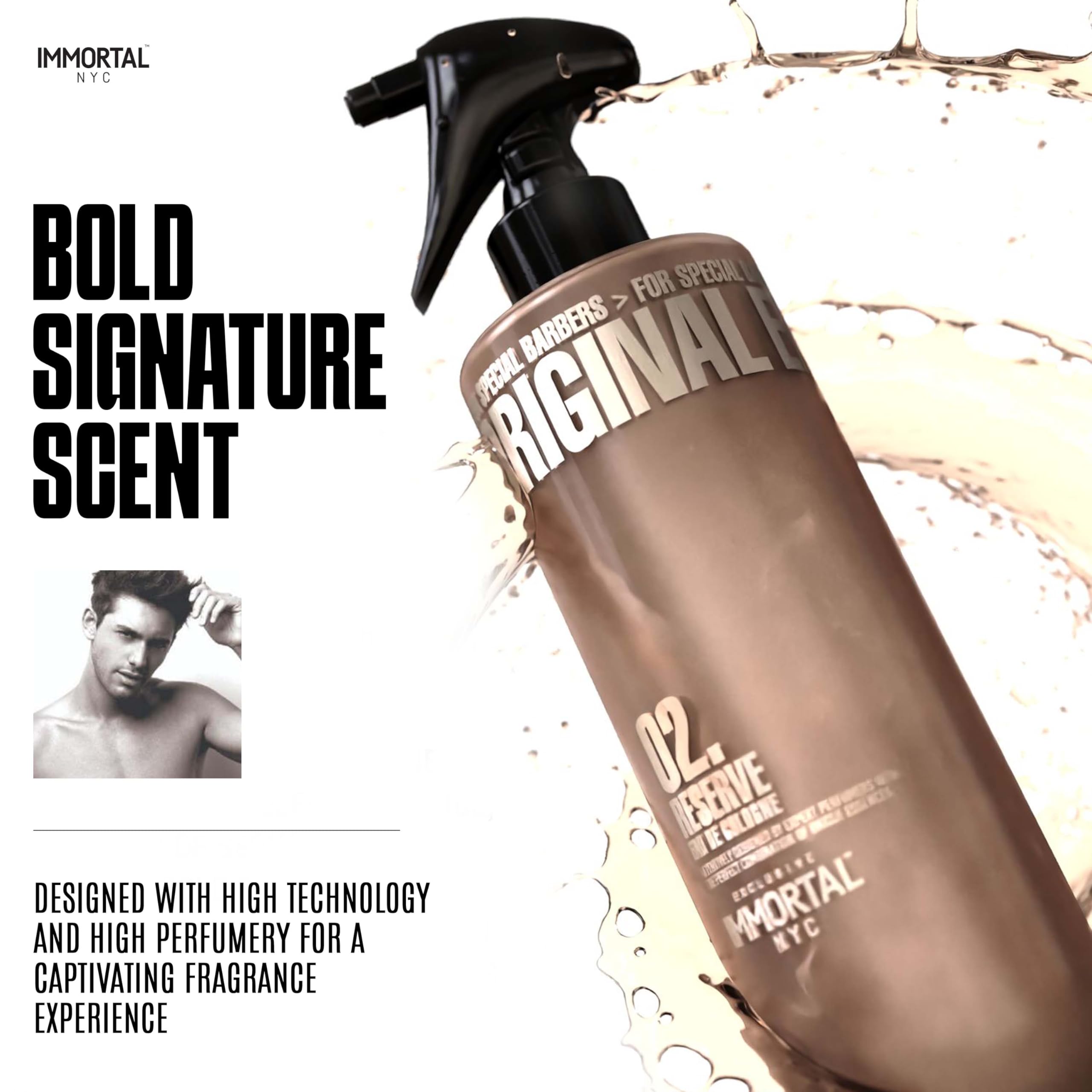 Immortal NYC Reserve 02, After Shave Spray Premier Men's Cologne, 17 oz - Exclusive Barbers - Softens Skin - Refreshes/disinfects and Relieves Face and Skin - Moisturizing Formula After Shaving thumbnail 4