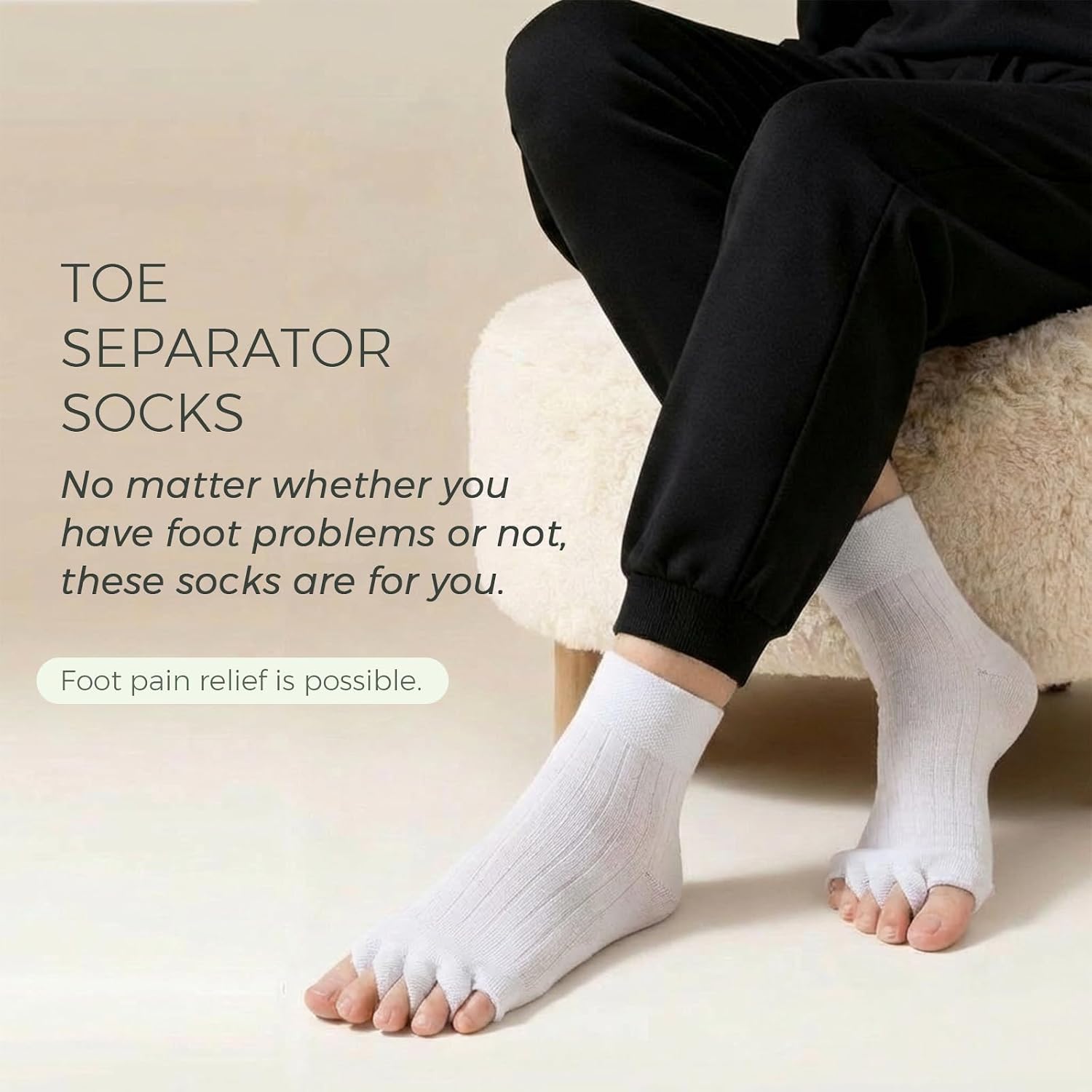 Toe Separator Socks,Foot Alignment Sock for Health Care, Pain Relief, Bunion Corrector, Yoga Massage Socks