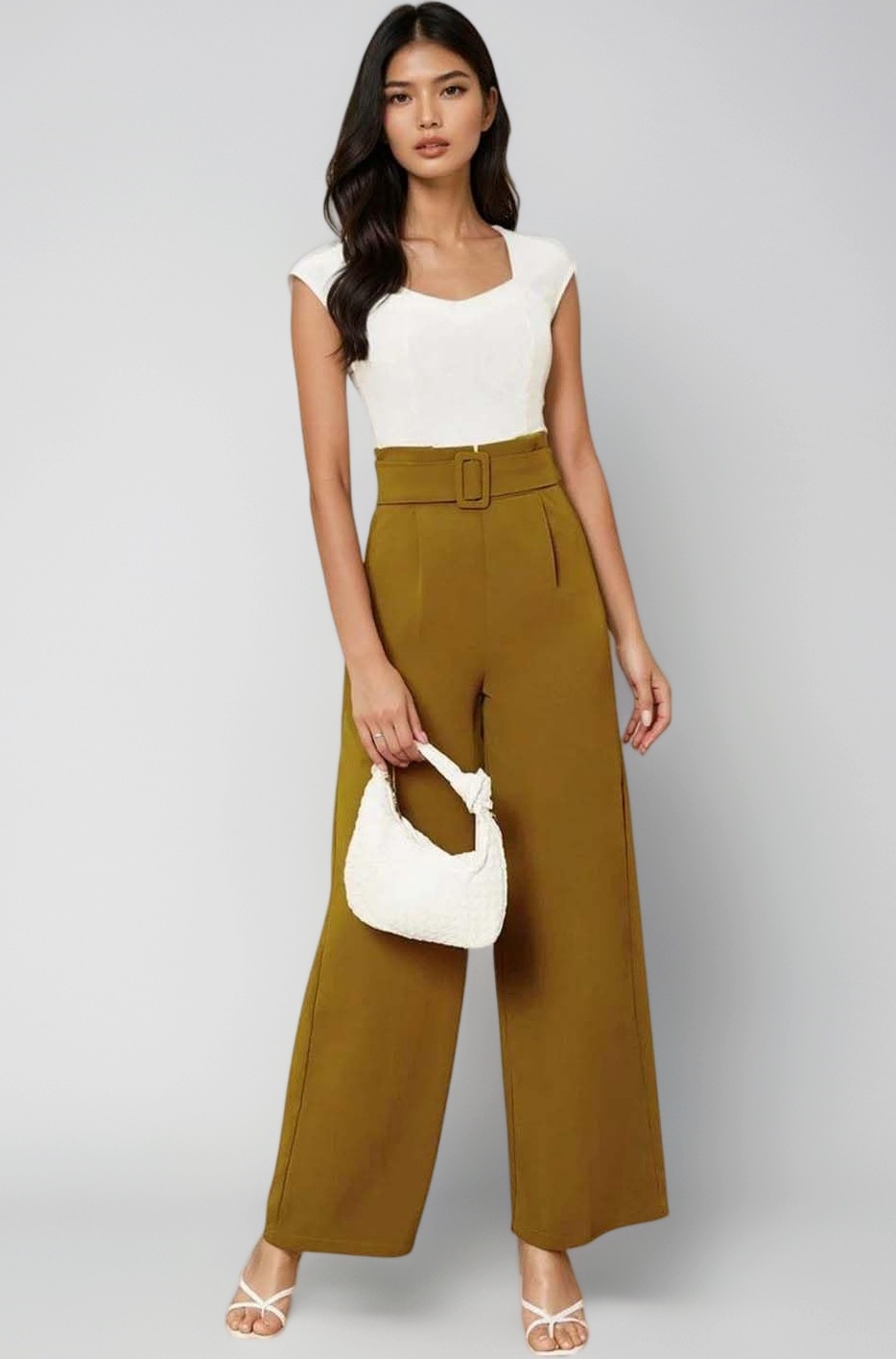 KOTTY Women's High Rise Viscose Rayon Relaxed Fit Korean Trousers