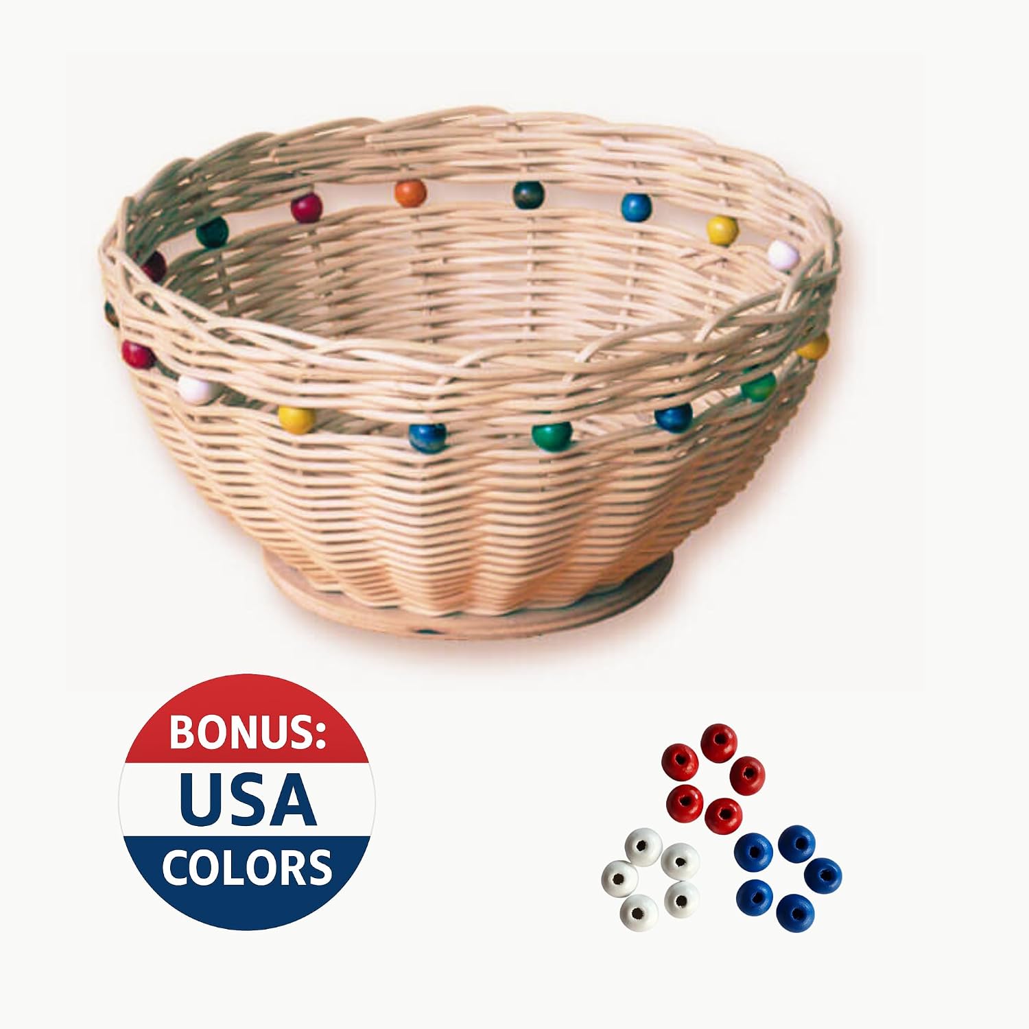 PEDDIG SHOP Beaded Basket Weaving Kit – DIY Rattan Craft Set for Beginners & Adults – Complete Basket Making Kit with Wooden Beading & Step-by-Step Guide