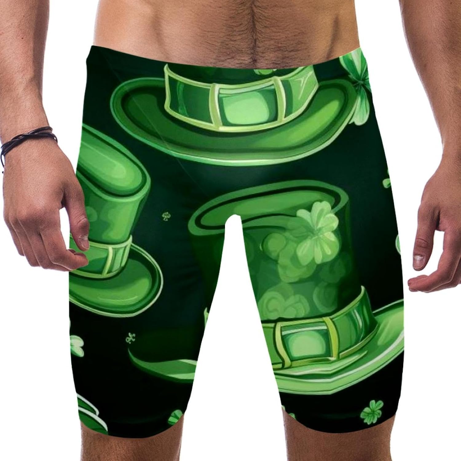 St Patrick's Day Men's Swimsuit Jammer Quick Dry Swim Jammer Racing & Training Swimsuit