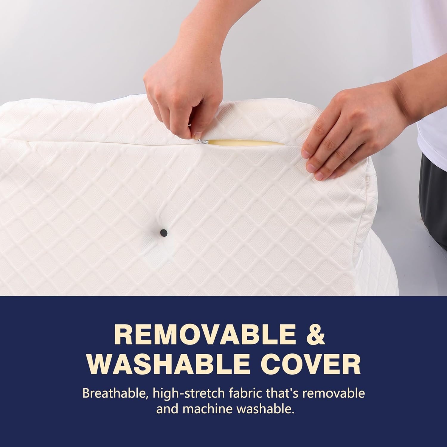 RESTCLOUD Memory Foam Cervical Pillow Orthopedic Pillow for Neck and Back Support, Head and Shoulder Pain Relief