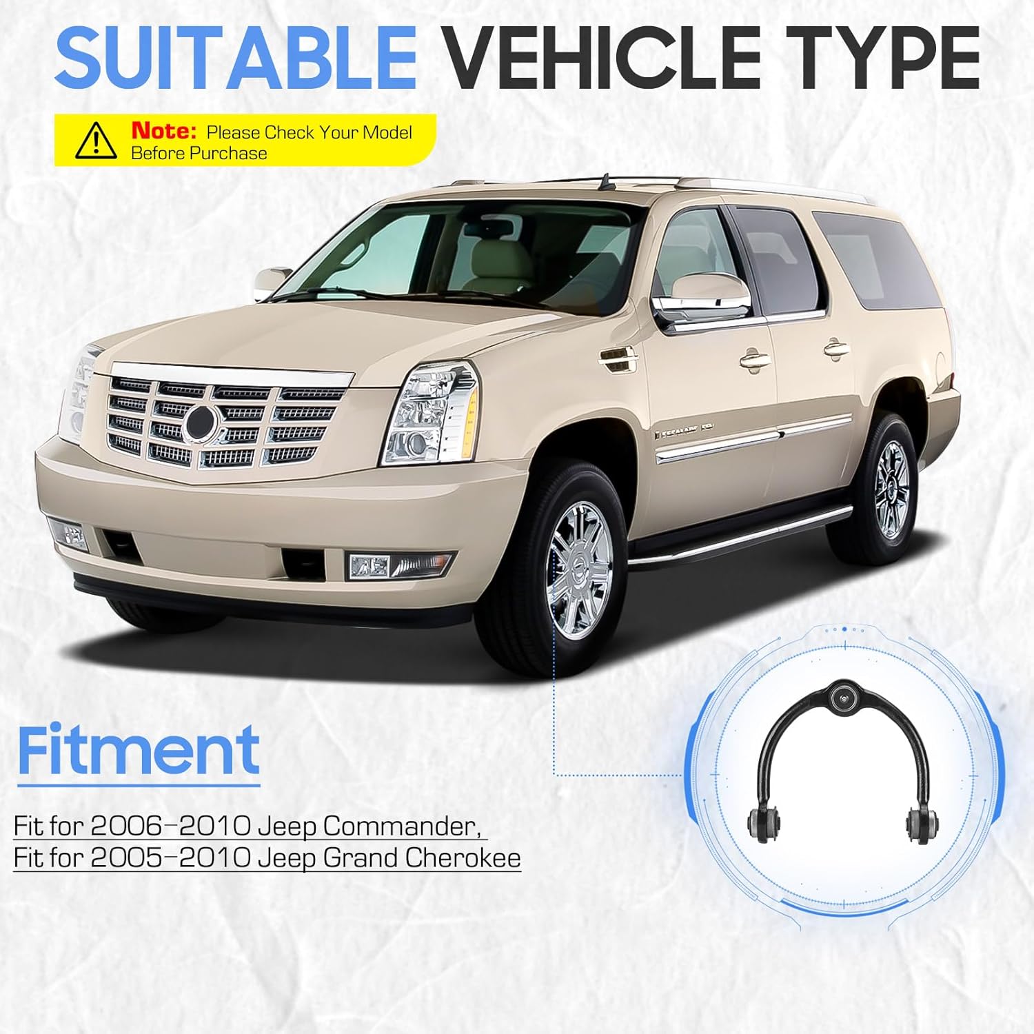 Front Upper Control Arms w/Ball Joints Front Sway Bar/Tie Rod End Links Suspension Kit for 2005-2010 Jeep Grand Cherokee, 2006-2010 Jeep Commander (10PCs)