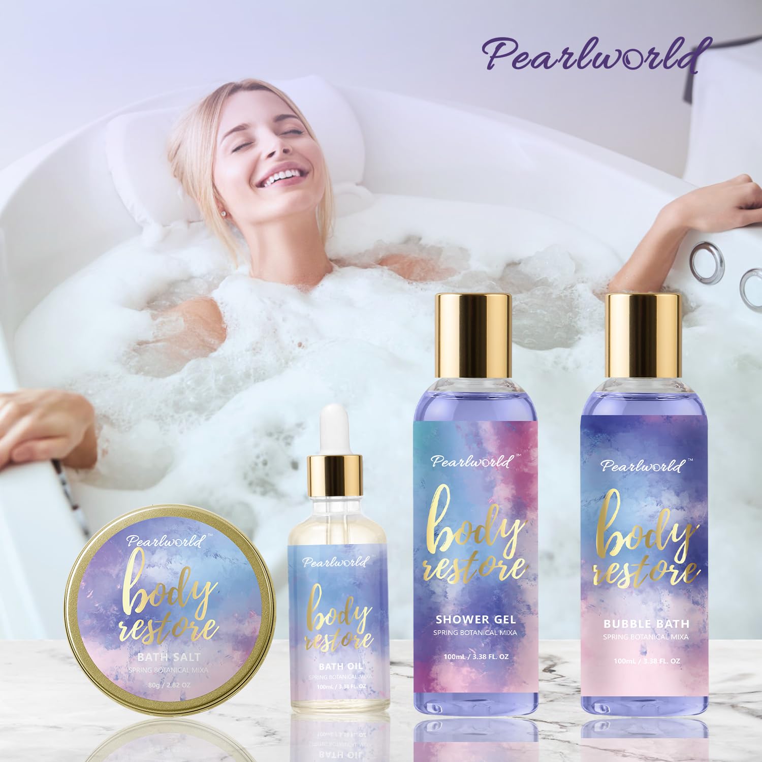 PEARLWORLD Zestaw upominkowy spa dla kobiet, zestaw upominkowy dla kobiet, balsam do ciała i balsam do kąpieli dla nastolatków, opakowanie 12 sztuk