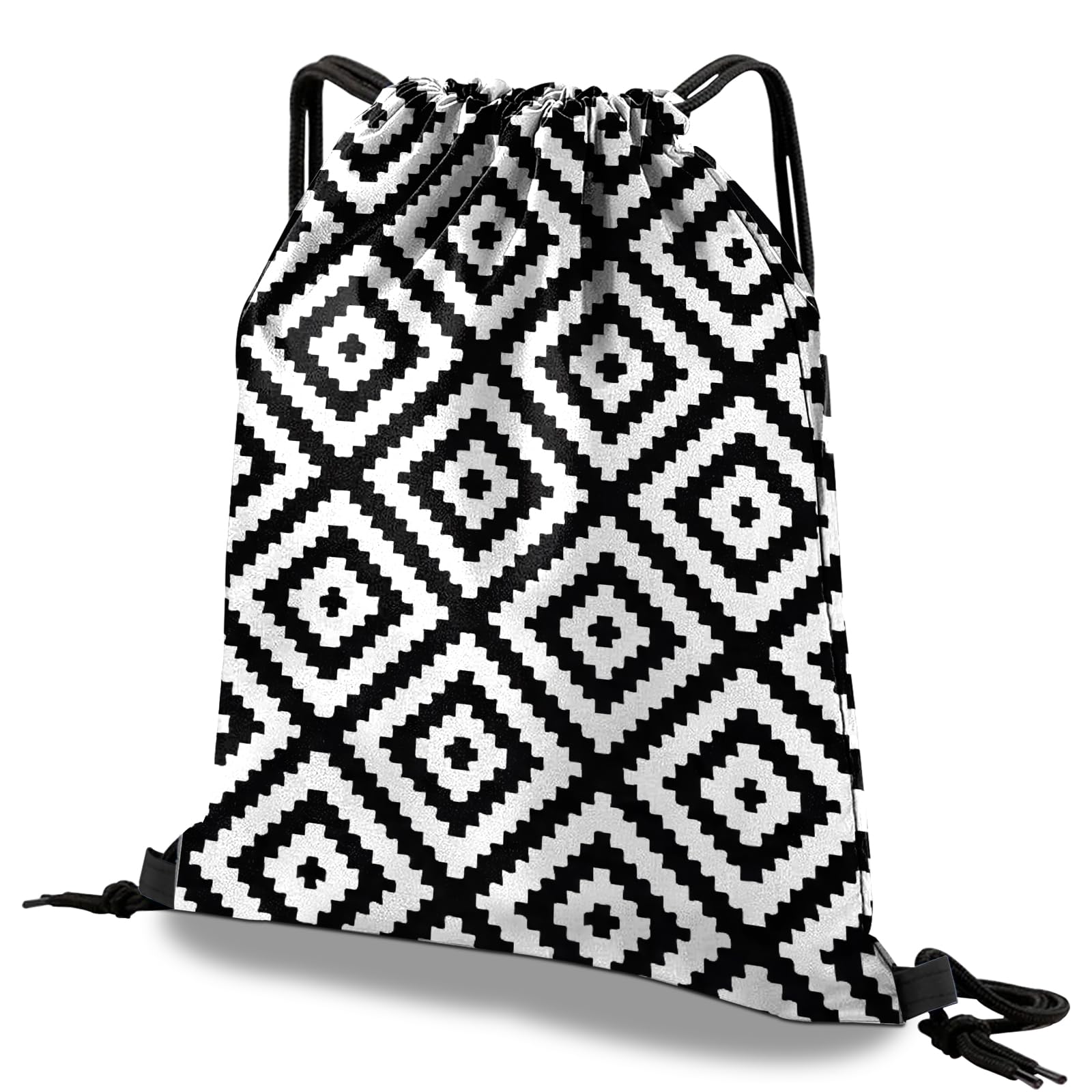 Deokke Drawstring Backpack Draw String Bag Waterproof for Sports Gym Beach Travel Cute Aesthetic Sackpack Men Women (13"×17") (S20-Black) — image 1