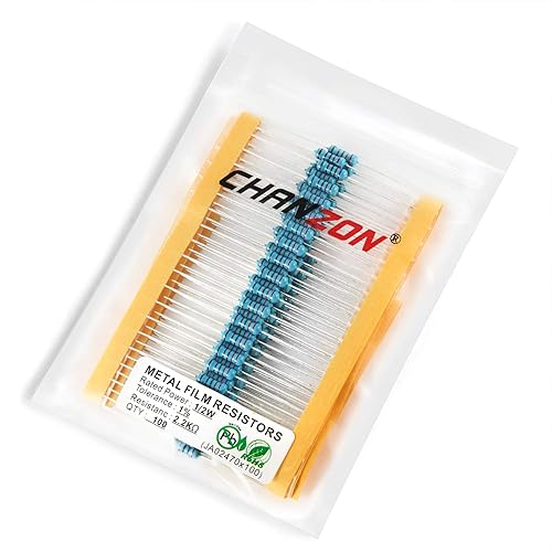 Vista 237 de Chanzon 100pcs 1/2W (0.5W) 100 Ohmios Resistencia fija de película metálica Ohmios 0.01 ±1% Tolerancia 100R MF Resistencias de orificio pasante