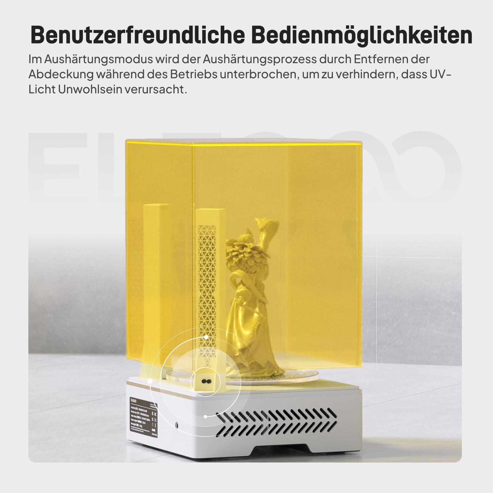 ELEGOO Mercury XS Bundle Machine Wash & Cure Separate Reinigungs- und Aushärtungsstation für große 3D-Harz-Druckmodelle mit tragbarer UV-Lampe, kompatibel mit ELEGOO Saturn und Mars
