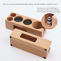 Vista 5 de Estación de manipulación de café de madera, soporte para filtro de café de madera, soporte de madera para café expreso, base de madera