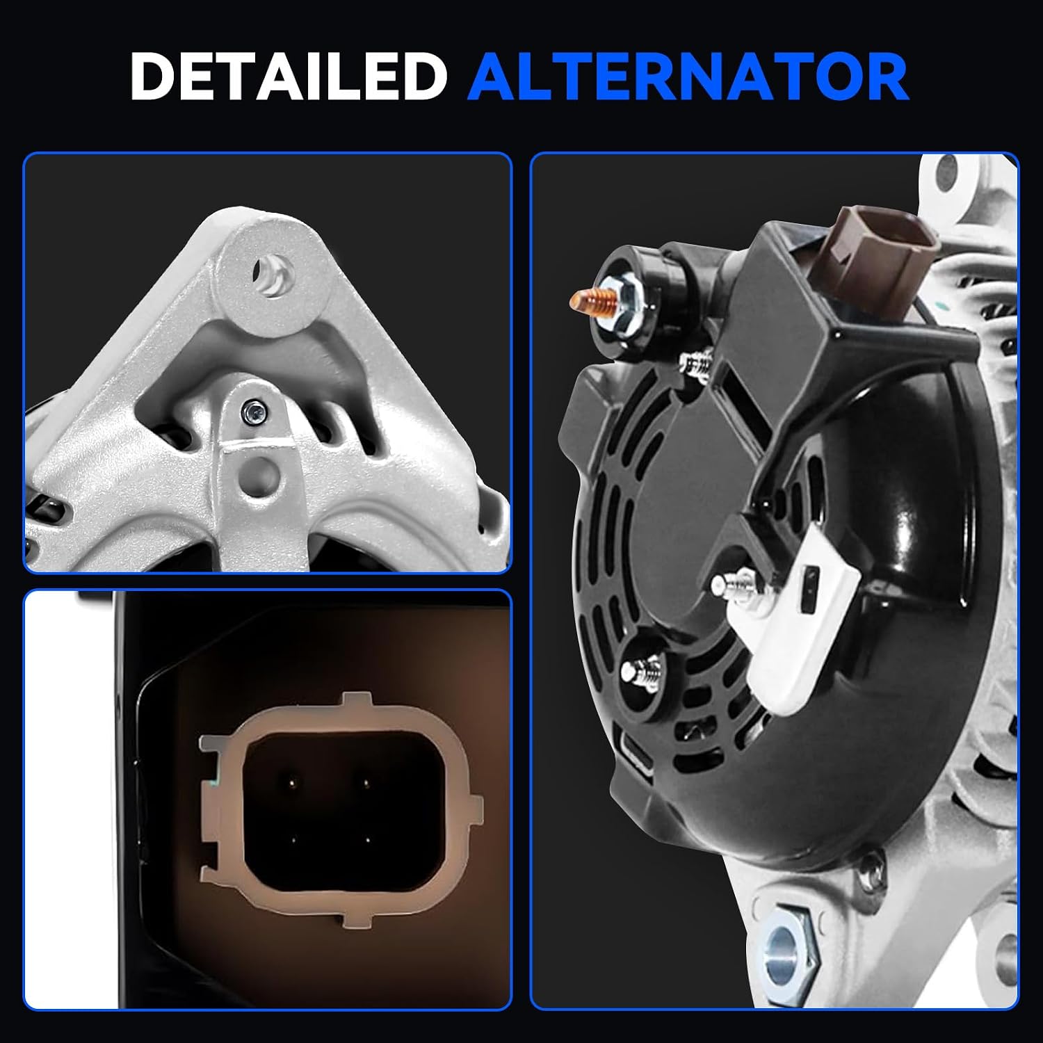 11390N Alternator Compatible with 2008-2012 Honda Accord, 2009-2014 Acura TSX L4 2.4L, 130Amp/12Volt Automotive Replace for: 104210-5890 31100-R40-A01