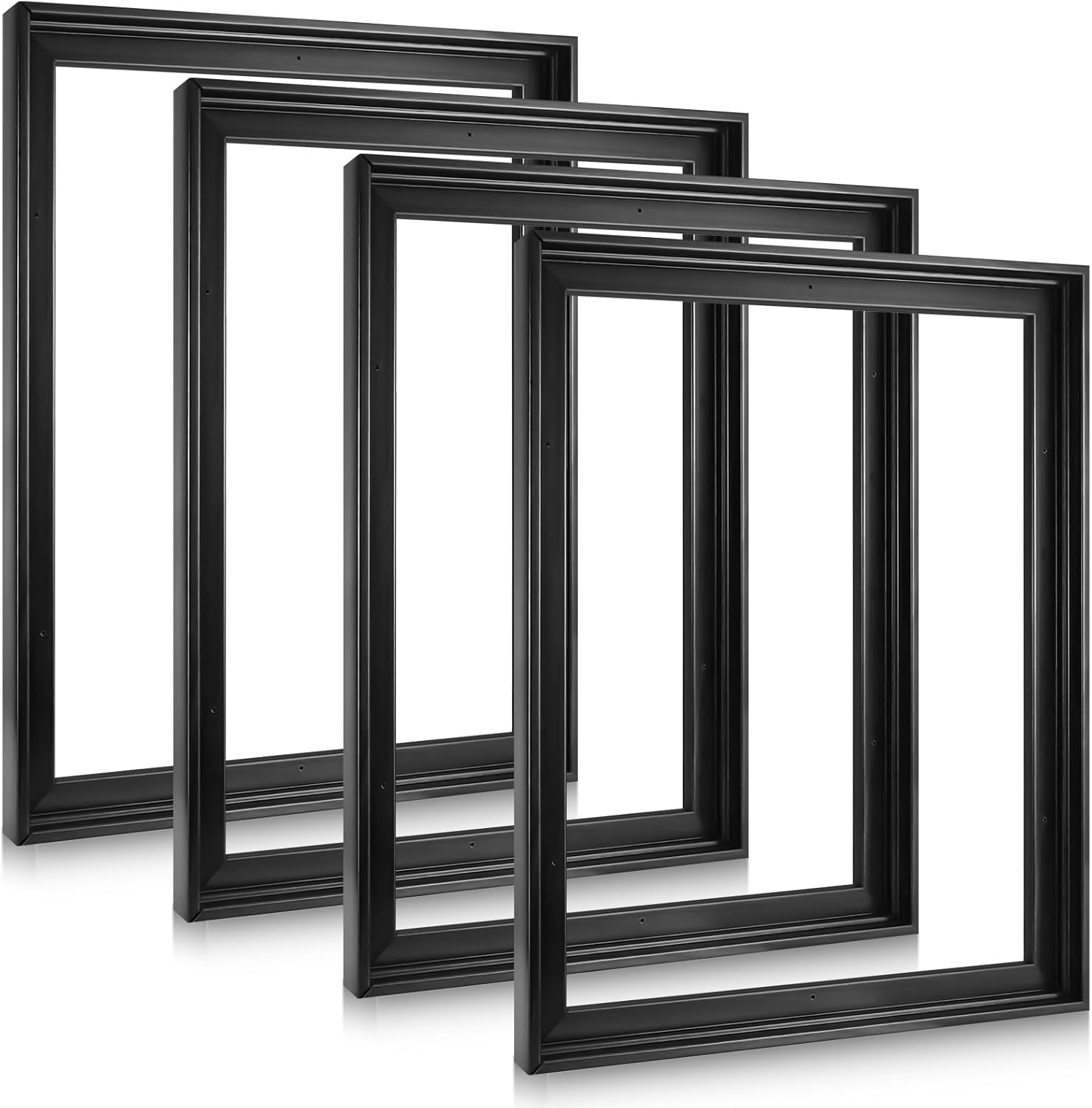 Soaoo 4 Pcs Canvas Floater Frames Floating Canvas Frame 0. 9" Deep Artwork for Paintings with Hardware Kit Included for Wall Prints Painting, Assemble Required(16'' x 20'',Black) Black 16'' x 20''