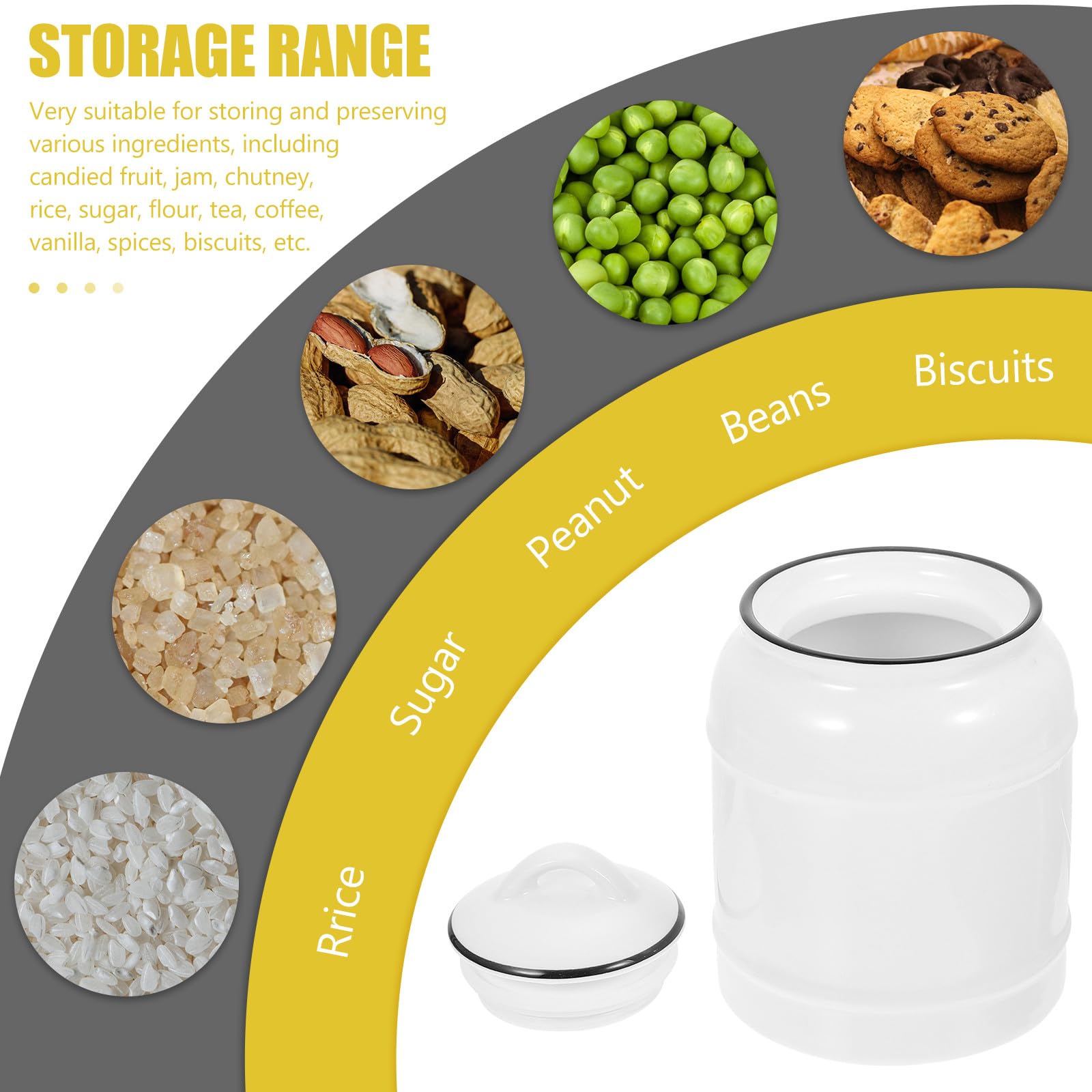 Abaodam Tarro de Almacenamiento Sellado de Cerámica Blanco para Conservar Alimentos Tapa Hermética y Diseño Decorativo para Decorar Tu Hogar