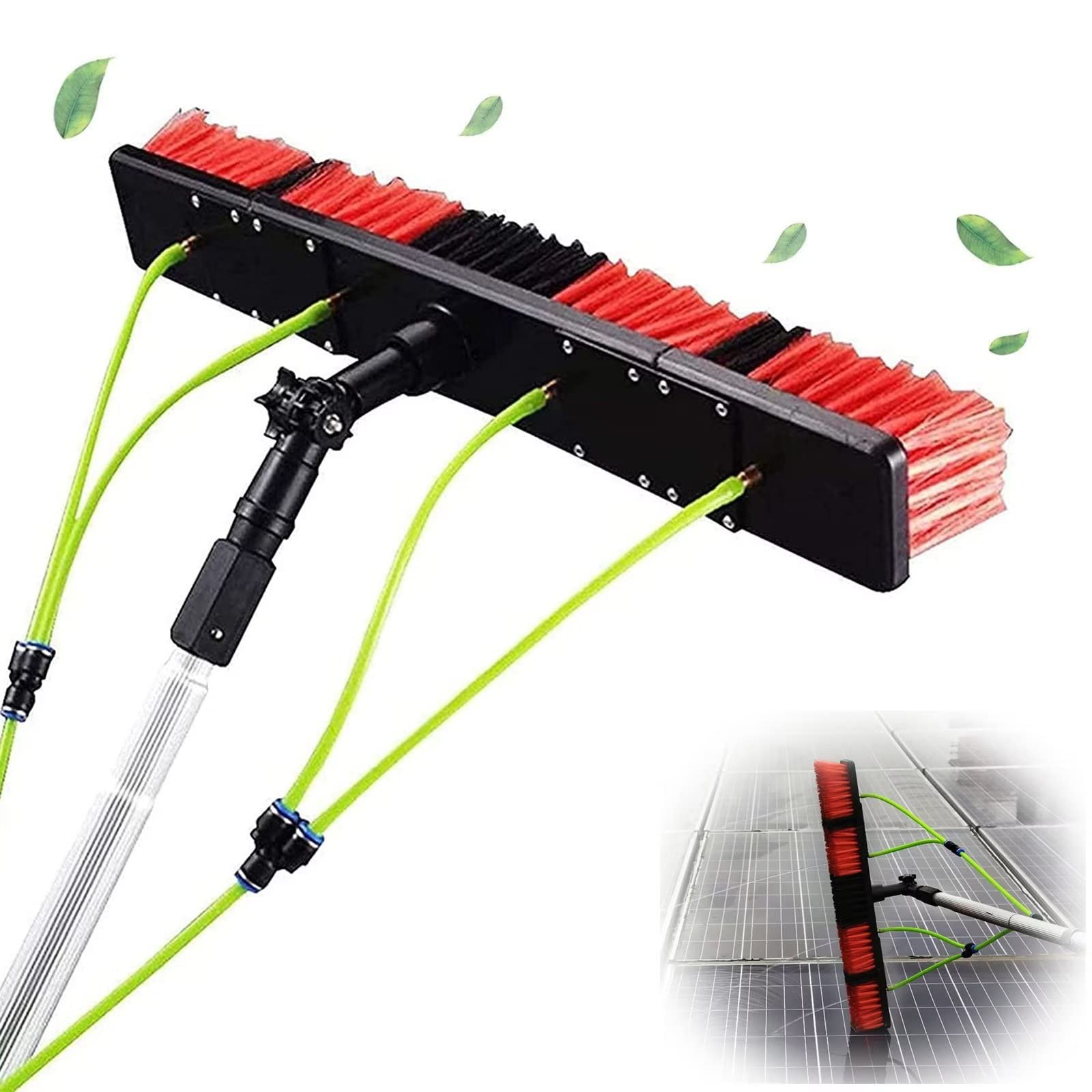 Aioneer Cleaning Brush 5-12M Window Cleaning Pole, Water/Hose Fed Pole, Telescopic Window Cleaner, For Cleaning Photovoltaic And Solar Panels And Other Cleaning Activities-7m/23ft Rod-50cm Brush