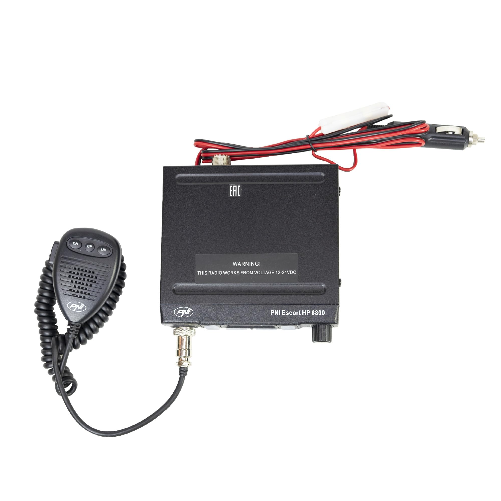 Emettitore radio CB PNI Escort 6800 ASQ, 12/24 V, lettore MP3, connettore USB, 4 W, Am-FM, spina per accendisigari inclusa