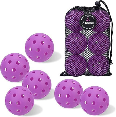 Pickleball Balls 6 Pack 12 Pack- 40 Holes Outdoor Pickleball with Bag, Perfectly Balanced, High Bounce, Crack-ResistanceUSAPA Standard - Multiple
