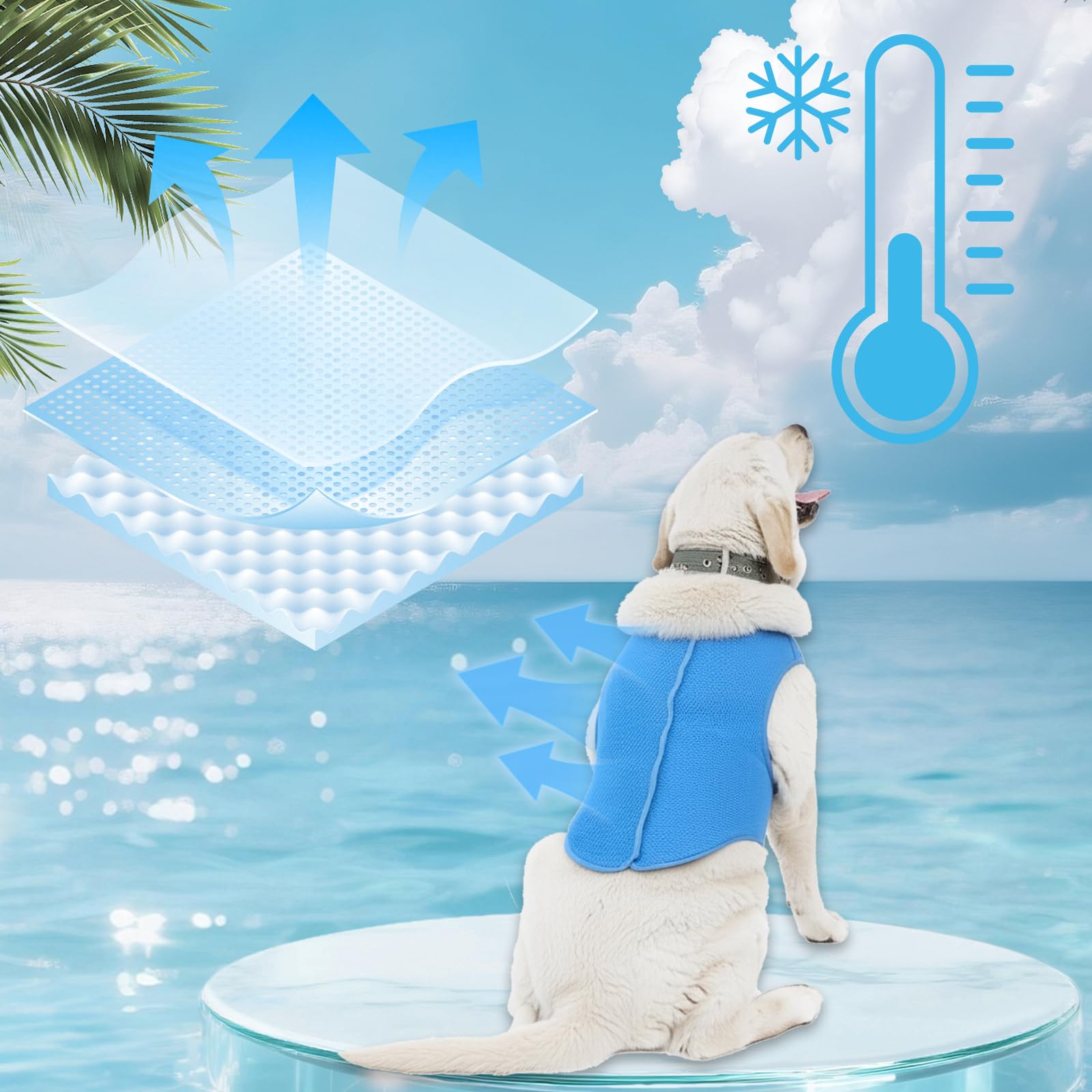 1PCS Dog Cooling Vest Dog Cool Coat Cooling Harness for Dogs Petty Cool Vest for Small Medium Large Dogs Summer Breathable (S) - Image 3